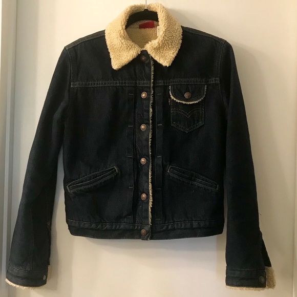 Levi’s Denim Shearling Lined Jacket - Picture 4 of 7
